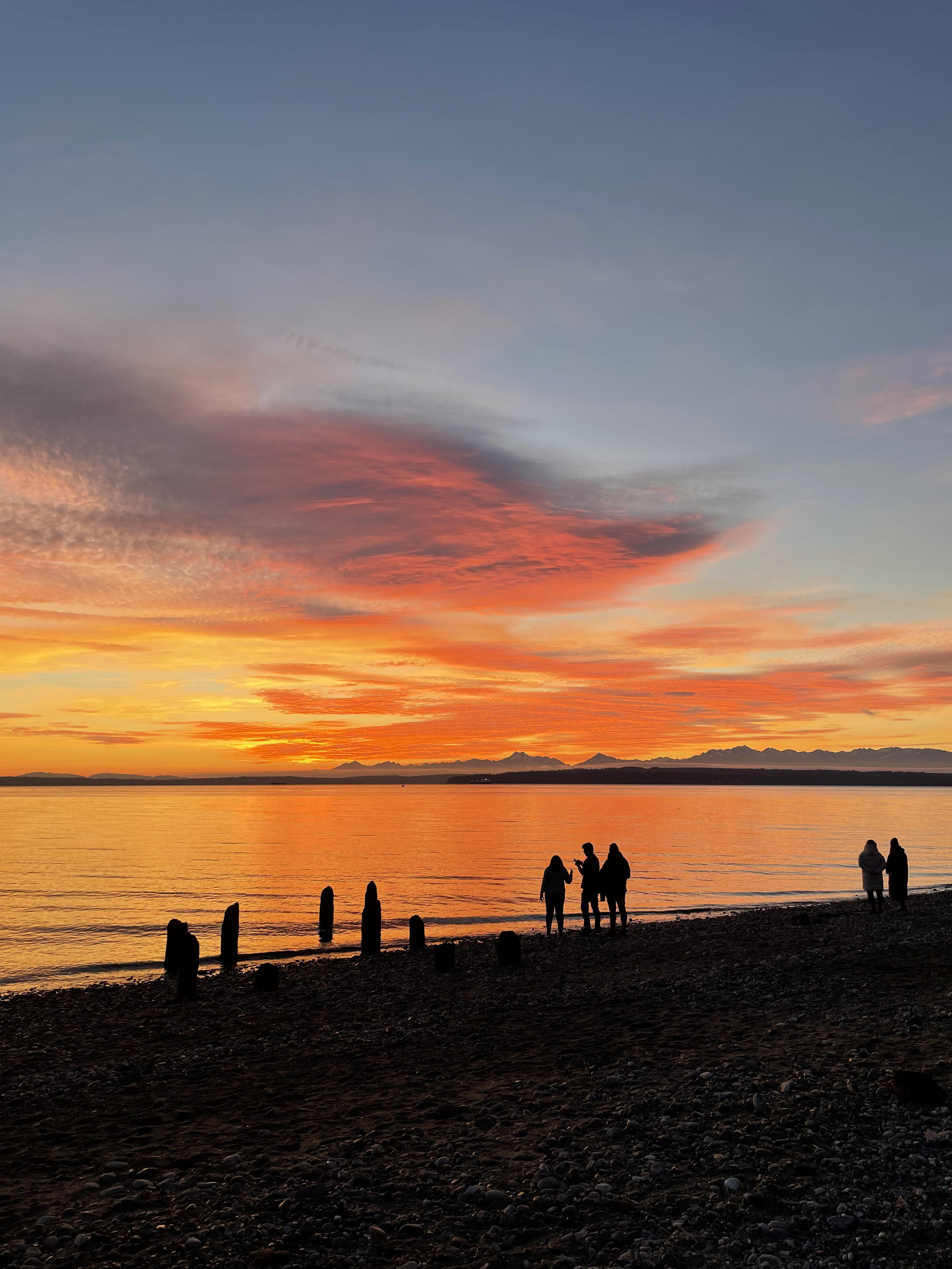 Sunset over the water at Richmond Beach Saltwater Park